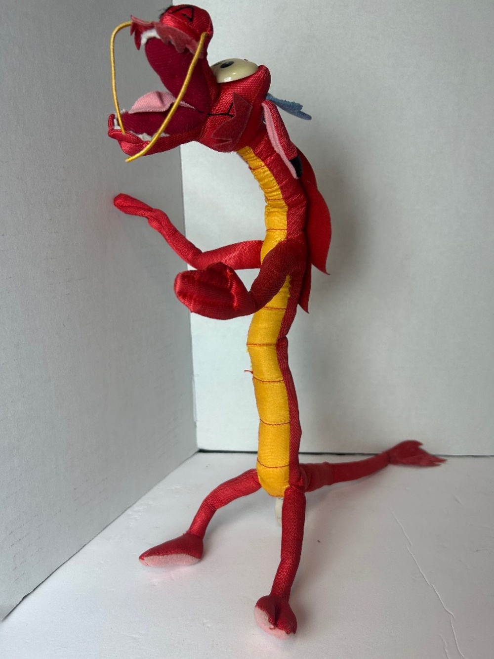 Rare Disney Mulan Mushu Red Stuff Plush Dragon Guardian 20" Ugly but Cute Toy